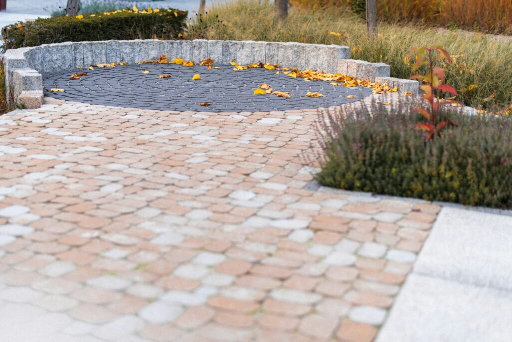 Terrasse pavée